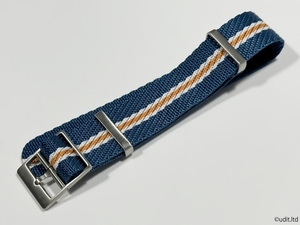  rug width :20mm high quality square strap wristwatch belt fabric NATO blue × orange × white for watch band 