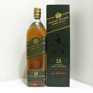 20歳以上!!【未開栓】JOHNNIE WALKER PURE MALT 15年 ジョニーウォーカー ピュアモルト グリーンラベル 1000ml 箱付　送料無料