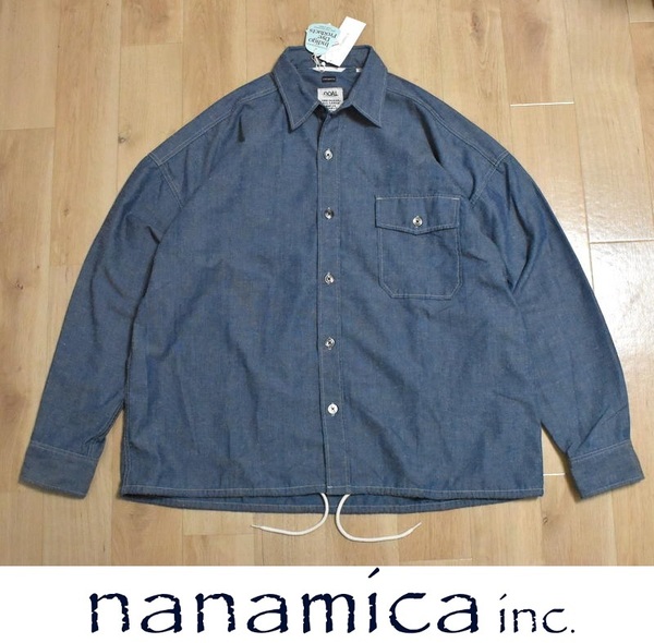 【送料無料】新品 nanamica ナナミカ Chambray CPO Shirt Jacket XL ナナミカ SUAS342 インディゴ シャツジャケット