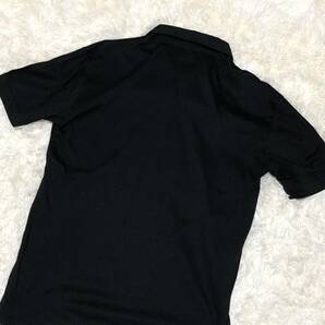 【未使用品級/激レア】 BURBERRY BLACK LABEL バーバリーブラックレーベル ポロシャツ ビッグ ホースロゴ ブラック 黒 サイズ 3の画像8