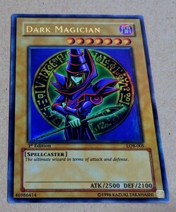 遊戯王 アジア版 ブラック・マジシャン/DARK MAGICIAN LOB-005 1st UR ウルトラレア 英語 旧アジア 