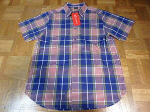 ★MONTURA モンチュラ〓MQCGJ1X GARDA PIUMA S/S SHIRTS 半袖チェックシャツ〓L 新品 ネイビー系 日本製 □