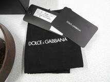 ドルチェ＆ガッバーナ/Dolce&Gabbana　レザーベルト　レクタングルバックル　リベット_画像3