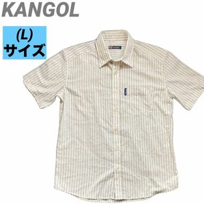 古着　KANGOL カンゴール　メンズシャツ　Lサイズ　ストライプ　オシャレ シャツ　羽織り　