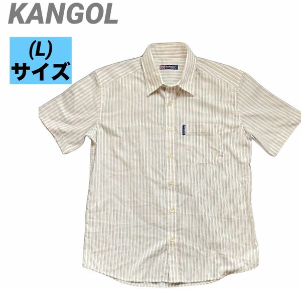 古着　KANGOL カンゴール　メンズシャツ　Lサイズ　ストライプ　オシャレ シャツ