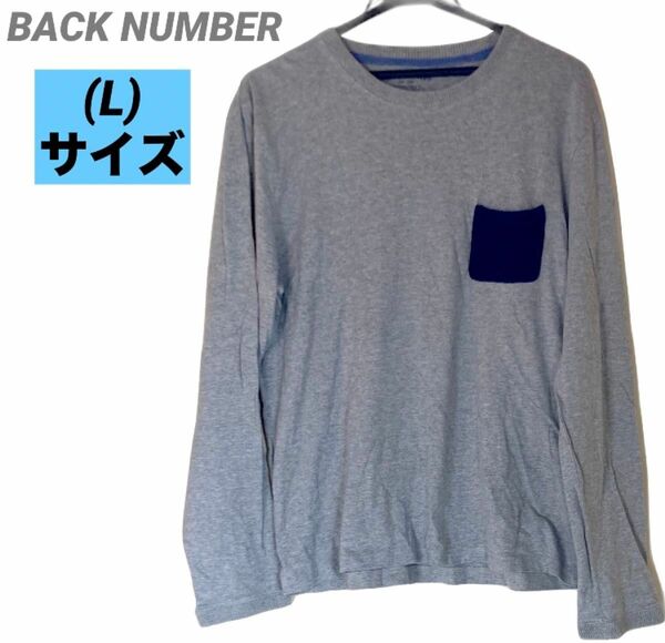 BACK NUMBERバックナンバー　メンズ　長袖カットソー　ロンT 長袖Tシャツ グレー カットソー