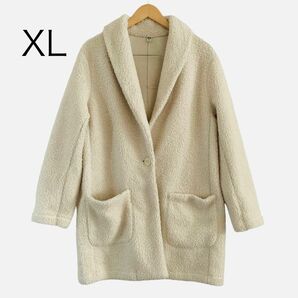 UNIQLO ユニクロ　レディース　ボアコート　チェスターコート　アイボリー　XL 