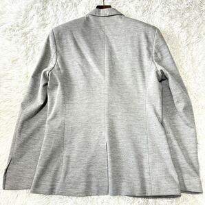 【ネイビーカラーの艶サラ裏地】 ZARA MAN ザラ 2B テーラードジャケット Ｌサイズ グレー センターベント 総裏 トルコ製 光沢感 スーツ の画像5