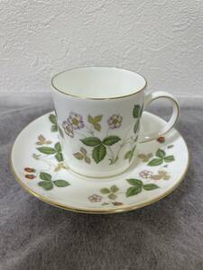 【7640】WEDGWOOD ウェッジウッド WILD STRAWBERRY ワイルドストロベリー カップ＆ソーサー 現状品 長期保管品