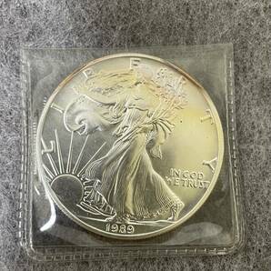 【7848】純銀 アメリカ 1ドル銀貨 ウォーキングリバティ 1989年 古銭 コイン 現状品 長期保管品の画像1