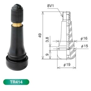 少し長い！送料無料！ 格安 新品 太平洋工業 製 （PACIFIC) TR414 ロングチューブレス ゴムバルブ 100個 （100個ｘ1袋）日本製【4】の画像6