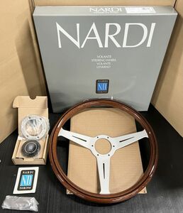  with translation free shipping Nardi steering wheel Vite wood 360mm silver spoke N162[4]