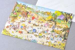 ●ビンテージ　ジーンギルダー　大きなカード　可愛い動物たち　英国製　うさぎ　りす　ねずみ　モグラ　くま　アナグマ
