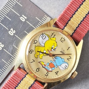 ●昭和レトロ トムとジェリー 珍しい ジェリーとタフィー 手巻き 腕時計 SEIKO セイコー 日本製 ７０年代 Tom & Jerryの画像7
