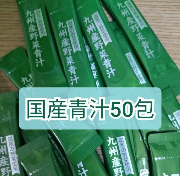 【送料無料】国産スティック青汁 50包 九州産 大麦若葉 ケール 明日葉 ゴーヤ使用 芙蓉薬品 4種の九州産野菜使用 自然の極み