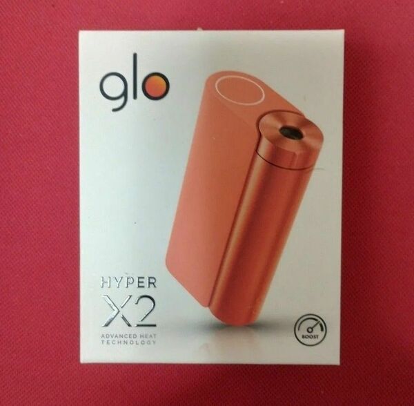 【新品未使用品】送料無料：開封後発送 電子タバコ glo HYPER X2 メタルオレンジ グロー