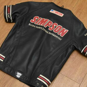 SIMPSON シンプソン 本革 パンチングレザーTシャツ サイズM（ライディング 牛革 春夏 ジャケットの画像10