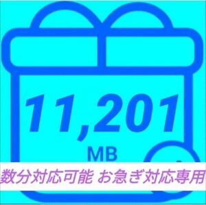 mineo マイネオ パケットギフト 約11GB 11201MB 匿名 夜間・深夜も迅速対応 数量限定