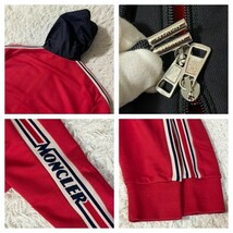 未使用級/XLサイズ●MONCLER【王者の貫禄】モンクレール MAGLIA 袖ロゴライン ジップパーカー カラーブロック ジャケット ブルゾン_画像9