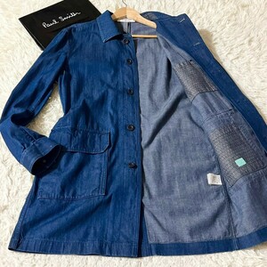 極美品/Lサイズ ●Paul Smith ポールスミス 【春を制すお洒落】デニム コート ロングコート ブルゾン アウター デニムカラー