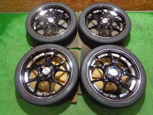 中古タイヤホイール4本SET SSR GTX02 16×5J 100/4 +48 グロスブラック MINERVA RADIAL F205 165/45R16 2021年製造 軽自動車 インチアップ