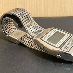 ☆SEIKO CALCULATOR ALARM セイコー カリキュレーター アラーム ウォッチ C359-5000 デジタル 時計 腕時計 シルバー 動作未確認 ジャンク品の画像4