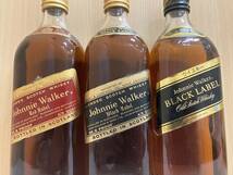 ☆未開栓 3本まとめ売り Johnnie Walker WHISKY ジョニーウォーカー ブラックラベル レッドラベル 黒 金キャップ 12年 750ml 760ml 古酒_画像3