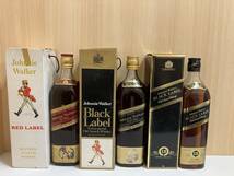 ☆未開栓 3本まとめ売り Johnnie Walker WHISKY ジョニーウォーカー ブラックラベル レッドラベル 黒 金キャップ 12年 750ml 760ml 古酒_画像1