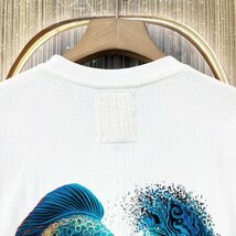 定価2万★christian milada・ミラノ発・半袖Tシャツ★綿100％ 上級 吸汗 通気 個性 魚座柄 トップス カットソー 男女兼用 夏服 M/46サイズ_画像4