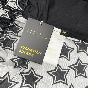 定価3万★christian milada・ミラノ発・ショートパンツ★上質 快適 通気 薄手 総柄 星 スポーティー リラックス 半ズボン レジャー 夏 L/48の画像9