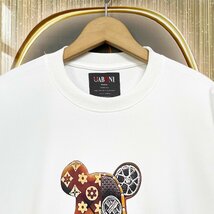 高級EU製＆定価4万◆UABONI*Paris*トレーナー*ユアボニ*パリ発◆綿100％ 高級 モノグラム クマ トップス カットソー トレンド 日常着 XL/50_画像3