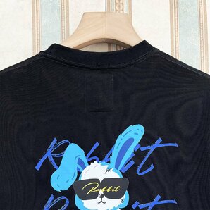 個性 定価2万 FRANKLIN MUSK・アメリカ・ニューヨーク発 半袖Tシャツ 上質 薄手 吸湿 ウサギ カットソー スタイリッシュ 日常 サイズ4の画像5