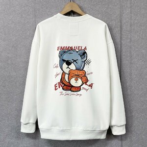  high class * sweatshirt regular price 4 ten thousand *Emmauela* Italy * milano departure * cotton 100% ventilation . sweat comfortable sweat pull over bear Logo pretty L/48 size 