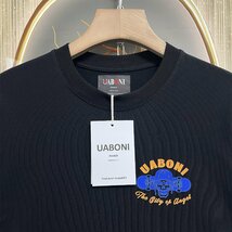 高級EU製＆定価2万◆UABONI*Paris*半袖Tシャツ*ユアボニ*パリ発◆コットン100％ 吸汗 ソフト 快適 遊び心 アメカジ ストリート 街着 2XL/52_画像3