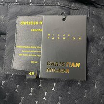 定価6万★christian milada・ミラノ発・ジャケット★高級 防風 洗練 無地 英字柄 ブルゾン マウンテンパーカ アウター 通勤 紳士 XL/50_画像9