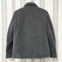 高級 ジャケット 定価8万 FRANKLIN MUSK・アメリカ・ニューヨーク発 上質ミンク/カシミヤ混 暖か ストライプ 総柄 洗練 アウター 紳士 2_画像2