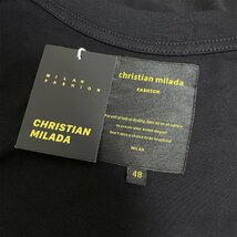 定価2万★christian milada・ミラノ発・半袖Tシャツ★コットン100％ 上品 薄手 個性 クリスマス トップス カットソー プレゼント XL/50_画像9