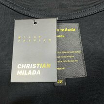 定価2万★christian milada・ミラノ発・ 半袖Tシャツ★コットン100％ 薄手 吸汗 通気 快適 スウェット 可愛い シンプル 日常 夏服 XL/50_画像7