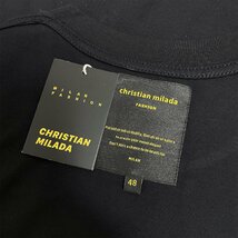 定価2万★christian milada・ミラノ発・半袖Tシャツ★コットン100％ 吸汗 薄手 柔らかい オシャレ 天秤座 きれいめ ユニセックス M/46_画像10