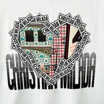 定価2万★christian milada・ミラノ発・半袖Tシャツ★綿100％ 薄手 通気吸汗 個性 ハート柄 ロゴ オシャレ カジュアル 普段着 夏 XL/50_画像5