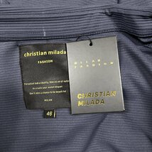 定価4万★christian milada・ミラノ発・長袖ポロシャツ★上品 薄手 快適 ストレッチ 無地 凸凹 スリット トップス 紳士 通勤 M/46サイズ_画像9