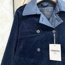 上級EU製＆定価7万◆UABONI*Paris*ジャケット*ユアボニ*パリ発◆防風 保温 異素材切替 ロングコート ダブルブレスト レジャー 日常 M/46_画像6