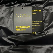 定価8万★christian milada・ミラノ発・ダウンベスト★ダックダウン90％ 個性 肉厚 防寒 暖か 英字 総柄 トレンド 日常着 M/46サイズ_画像9