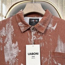 個性EU製＆定価4万◆UABONI*Paris*長袖シャツ*ユアボニ*パリ発◆コットン100％ オシャレ 通気 総柄 タイダイ染め レトロ リラックス 2XL/52_画像4