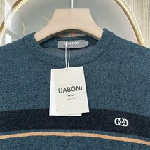 定番EU製＆定価5万◆UABONI*Paris*セーター*ユアボニ*パリ発◆カシミヤ ソフト 厚手 防寒 リブ編み 暖かい ニット 秋冬 2XL/52サイズ_画像3