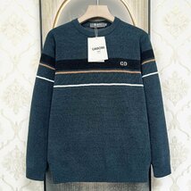 定番EU製＆定価5万◆UABONI*Paris*セーター*ユアボニ*パリ発◆カシミヤ ソフト 厚手 防寒 リブ編み 暖かい ニット 秋冬 2XL/52サイズ_画像1