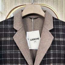 最高峰EU製＆定価7万◆UABONI*Paris*テーラードジャケット*ユアボニ*パリ発◆上級カシミヤ 暖かさ ソフト チェック柄 ビジネス 紳士 L/48_画像4