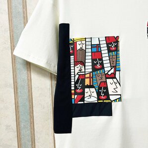 上級 定価2万 FRANKLIN MUSK・アメリカ・ニューヨーク発 半袖Tシャツ 通気 ソフト 快適 イラスト 別布 刺 個性 スウェット 夏 サイズ2の画像6