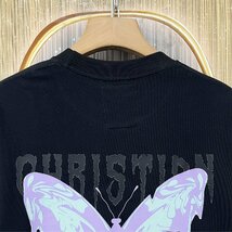 定価2万★christian milada・ミラノ発・半袖Tシャツ★コットン100％ 薄手 通気 爽やか 蝶柄 個性 カットソー ストリート 男女兼用 夏 XL/50_画像4