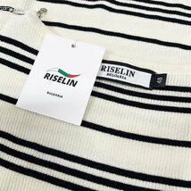 定番ヨーロッパ製※定価5万◆ブルガリア発※RISELIN ワンピース 高級ウール ニット 爽やか 袖無し ボーダー柄 着やせ 綺麗 レディース M/46_画像10